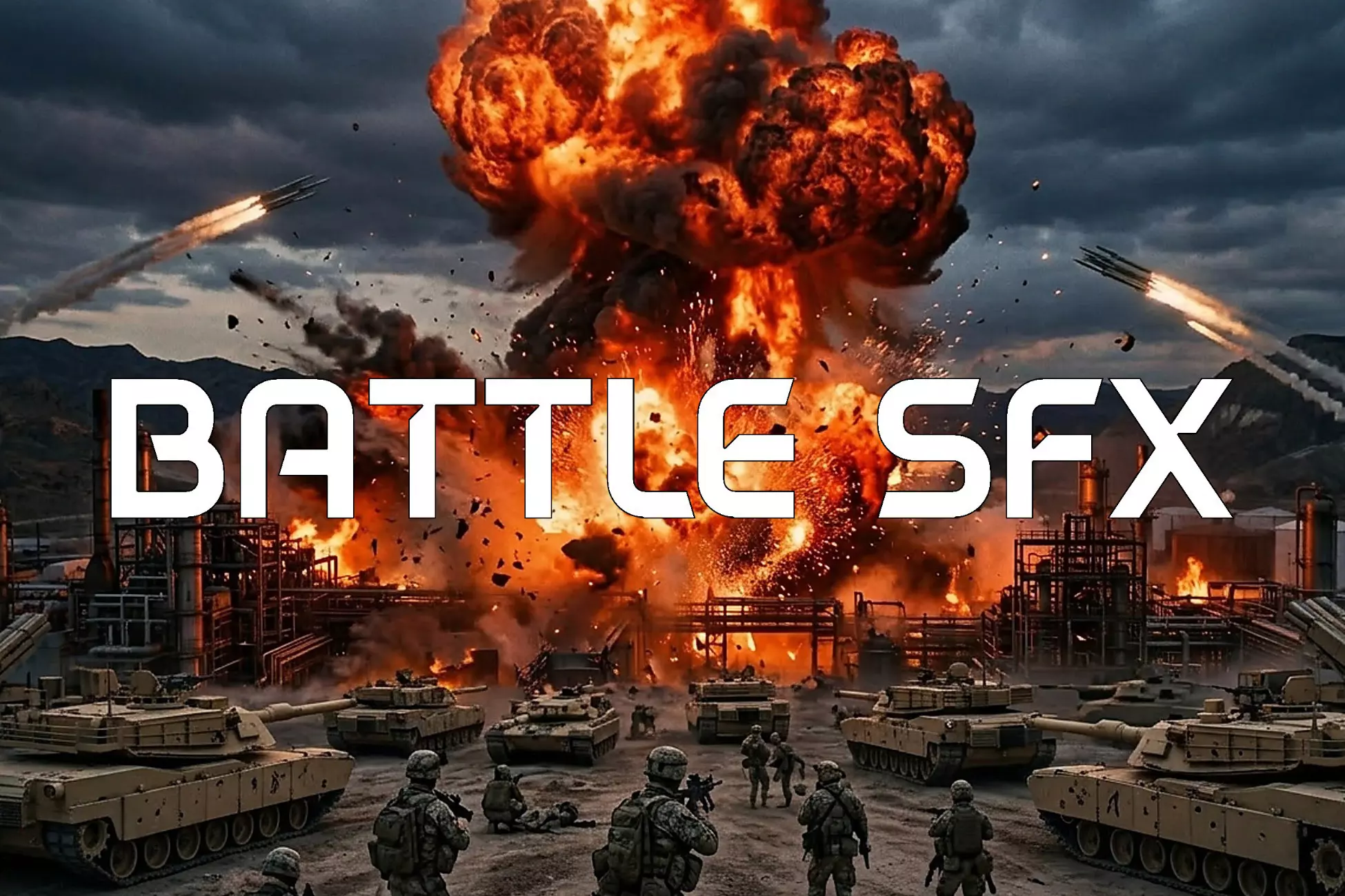 SFX Explosions, Bullet hits, Gunshots, Rockets